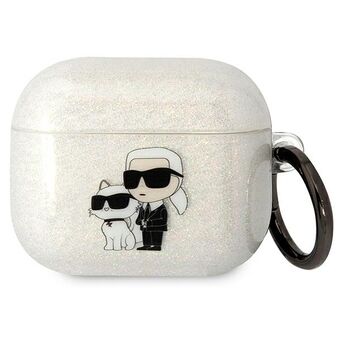 Karl Lagerfeld KLA3HNKCTGT Airpods 3 cover transparent Glitter Karl&Choupette