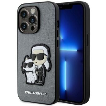 Karl Lagerfeld KLHCP14LSANKCPG iPhone 14 Pro 6.1" hardcase silver/silver Saffiano Karl & Choupette