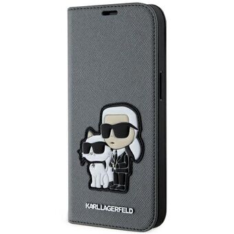 Karl Lagerfeld KLBKP14SSANKCPG iPhone 14 6.1" shelf silver/silver Saffiano Karl & Choupette