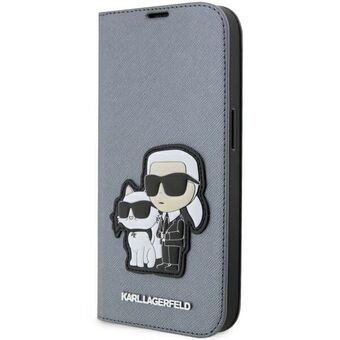 Karl Lagerfeld KLBKP14LSANKCPG iPhone 14 Pro 6.1" shelf silver/silver Saffiano Karl & Choupette