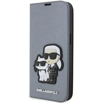 Karl Lagerfeld KLBKP14XSANKCPG iPhone 14 Pro Max 6.7" shelf silver/silver Saffiano Karl & Choupette