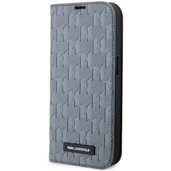 Karl Lagerfeld KLBKP14XSAKLHPG iPhone 14 Pro Max 6.7" bookshelf silver/silver Saffiano Monogram