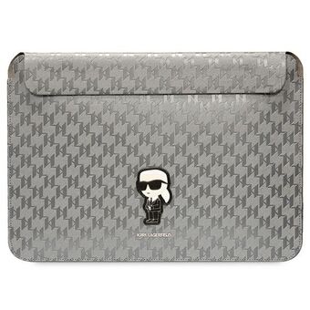 Karl Lagerfeld Sleeve KLCS14SAKHPKG 14" Silver/Silver Saffiano Monogram Ikonik