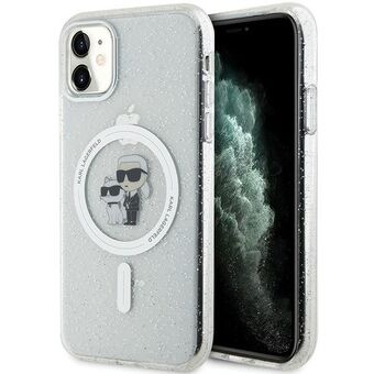 Karl Lagerfeld KLHMN61HGKCNOT iPhone 11 / Xr 6.1" transparent hard case Karl&Choupette Glitter MagSafe