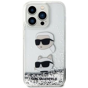 Karl Lagerfeld KLHCN61LDHKCNS iPhone 11 / Xr 6.1" silver/silver hardcase Liquid Glitter Karl & Choupette Heads