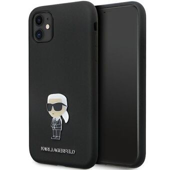 Karl Lagerfeld KLHCN61SMHKNPK iPhone 11 / Xr 6.1" black/black Silicone Ikonik Metal Pin