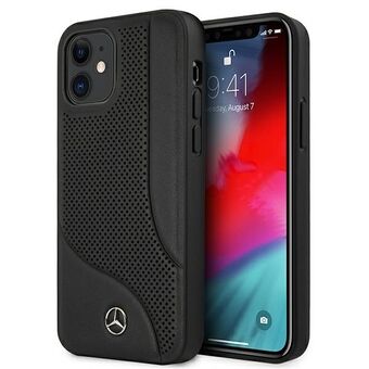 Mercedes MEHCP12SCDOBK iPhone 12 mini 5.4 "black / black hardcase leather perforated area