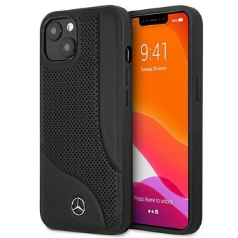 Mercedes MEHCP13SCDOBK iPhone 13 mini 5.4 "black / black hardcase leather perforated area