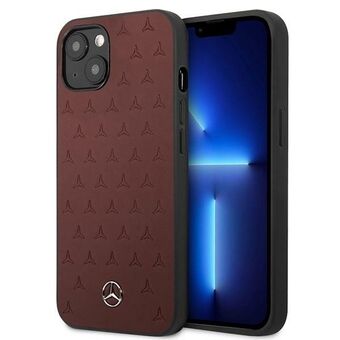 Mercedes MEHCP13SPSQRE iPhone 13 mini 5.4 "red / red hardcase leather star pattern