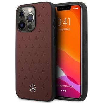 Mercedes MEHCP13LPSQRE iPhone 13 Pro / 13 6.1 "Red / Red Hardcase Leather Stars Pattern