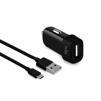 Puro Charger alone. 1xUSB 1A with MicroUSB cable black/black MCHUSBMICROCBLK