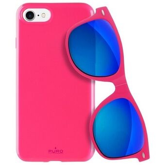 Puro Sunny Kit case iPhone 7/8 + glasses SE 2020 / SE 2022 pink / pink IPC747SUNNYKIT1PNK