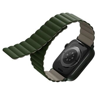 UNIQ rem Revix Apple Watch Series 4/5/6/7 / SE 44 / 45mm. Reversible Magnetic green-dark gray / green taupe