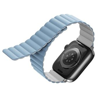 UNIQ strap Revix Apple Watch Series 4/5/6/7/8 / SE / SE2 / Ultra 42/44 / 45mm. Reversible Magnetic white-blue / white-blue