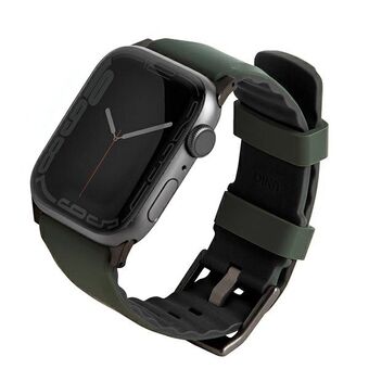 UNIQ strap Linus Apple Watch Series 4/5/6/7/8 / SE / SE2 / Ultra 42/44 / 45mm. Airosoft Silicone green / moss green