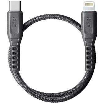 UNIQ Flex cable USB-C-Lightning 18W nylon 30cm grey/coke grey