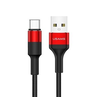 USAMS U5 2A USB-C braided cable red / red 1.2m SJ221TC02 (US-SJ221)