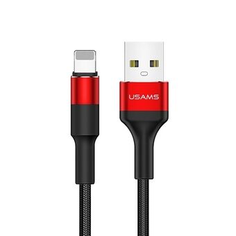 USAMS U5 braided cable 2A lightning red / red 1.2m SJ220IP02 (US-SJ220)