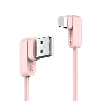 USAMS U-flow Lightning angled cable 1.2m 2A pink / pink IPUSBCY03 (US-SJ165)