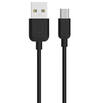 USAMS U-Turn microUSB cable 1m black / black 2A MICUSBXD01 (US-SJ098)