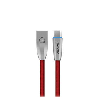 USAMS U-Light USB-C Braided Cable Red / Red 1.2m TCZSUSB04 (US-SJ184)