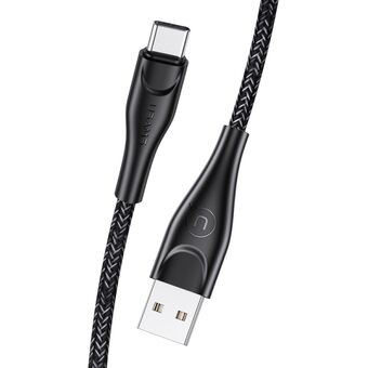 USAMS Braided cable U41 USB-C 1m 2A black/black SJ392USB01 (US-SJ392) Fast charging