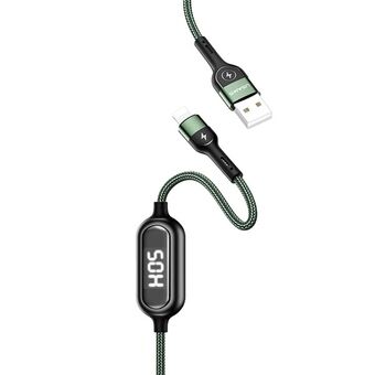 USAMS U48 lightning 1.2m 2A fast charging LED cable green / green SJ423USB02 (US-SJ423)