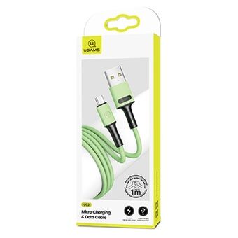 USAMS U52 microUSB 2A fast charging cable 1m green / green SJ435USB02 (US-SJ435)