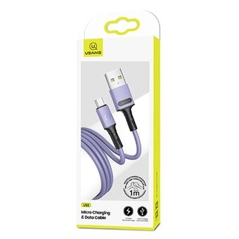 USAMS U52 microUSB 2A fast charging cable 1m purple / purple SJ435USB04 (US-SJ435)