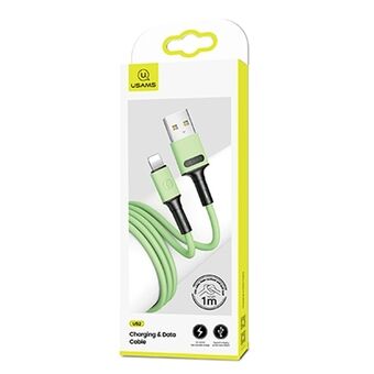 USAMS cable U52 lightning 2A fast charging 1m green / green SJ434USB02 (US-SJ434)