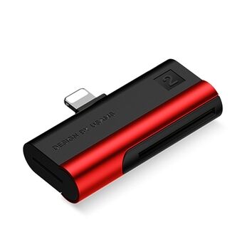 USAMS SD / microSD card reader with lightning red / red SJ430DKQ02 (US-SJ430)