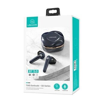 USAMS Bluetooth 5.0 Earphones TWS SD Series Wireless Blue / Save Blue BHUSD02