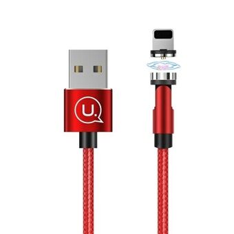 USAMS Magnetic Cable U59 Lightning 2.1A Fast Charge 1m Braided Red / Red SJ472USB02 (US-SJ472) Adjustable Angle