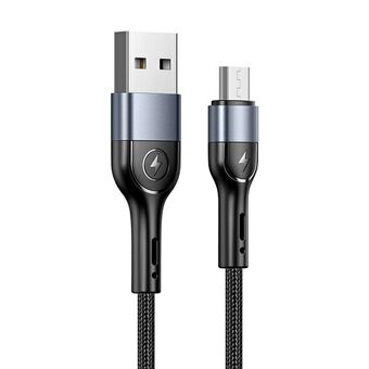 USAMS U55 braided cable 2A micro USB black / black 1m SJ450USB01 (US-SJ450)