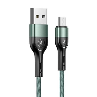 USAMS U55 braided cable 2A micro USB green / green 1m SJ450USB02 (US-SJ450)