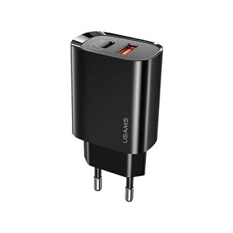 USAMS Governance. network. 1xUSB-C + 1xUSB T35 20W (main only) PD3.0 + QC3.0 Fast charging black / black CC121TC02 (US-CC121)