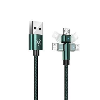 USAMS twisted cable U60 2A microUSB green / green 1m SJ478USB02 (US-SJ478)