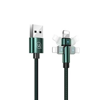 USAMS twisted cable U60 2A Lightning green / green 1m SJ476USB02 (US-SJ476)