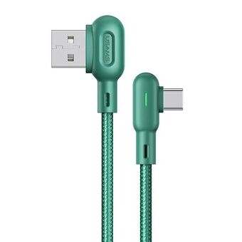 USAMS U57 USB-C angled cable 1.2m 2A green / green SJ457USB02 (US-SJ457)