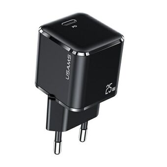 USAMS Governance. network. 1xUSB-C T42 mini 25W (head only) Super SI 5V-3A PD3.0 Fast charging black / black CC140TC01 (US-CC140)