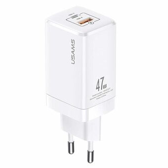 USAMS Governance. network. T41 USB-C + USB GaN 47W PD + QC (head only) Fast charging white / white CC137TC02 (US-CC137)