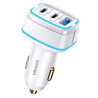 USAMS Governance. alone. 2xUSB-C + 1xUSB C24 105W Fast Charge white / white CC141TC02 (US-CC141)