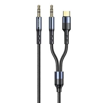 USAMS braided cable 2-in-1 1.2 m fast charging (USB-C / jack 3.5 mm to jack 3.5 mm) SJ555YP01 (US-SJ555)