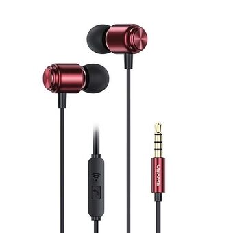 USAMS Stereo Headphones EP-44 Plug 3.5mm Red / Red HSEP4402 (US-SJ548)