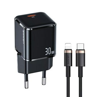 USAMS Governance. network. 1xUSB-C T45 30W PD3.0 + QC3.0 Fast charging + cable U63 USB-C / Lightning black / black UXTZH01 (USAMS-UX)