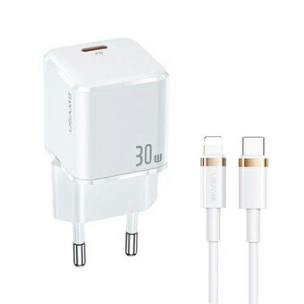 USAMS Governance. network. 1xUSB-C T45 30W PD3.0 + QC3.0 Fast charging + cable U63 USB-C / Flash white / white UXTZH02 (USAMS-UX)