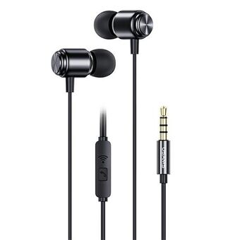 USAMS Stereo Headphones EP-44 3.5mm Plug Black / Black HSEP4401 (US-SJ548)