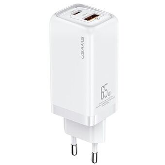 USAMS Governance. network. 1xUSB-C + 1xUSB T47 65W PD Quick Charge Super Si white / white CC153TC02 (US-CC153)