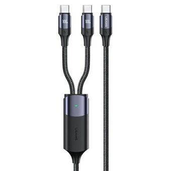 USAMS Cable U71 2xUSB-C to USB-C 1.2m 100W PD Fast Charge black / black SJ551USB01 (US-SJ551)