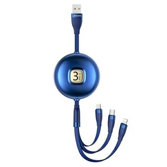 USAMS Cable U69 3i1 1m blue / blue (lightning / microUSB / USB-C) SJ508USB02 (US-SJ508)